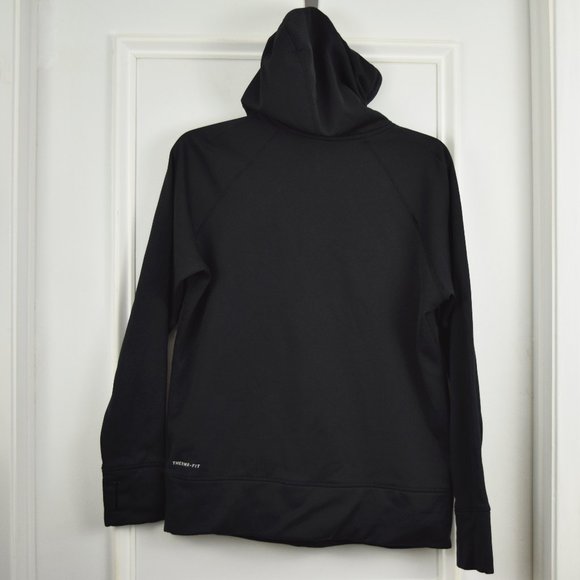 Nike Hoodie Women Large Spellout Thumb Holes Therma Fit Pocket Pullover Sporty - Picture 2 of 10